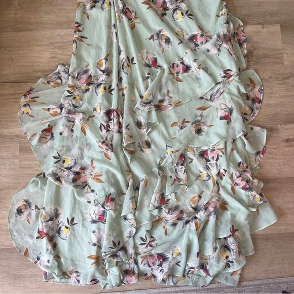 LAUREN RALPH LAUREN Floral Crinkled Georgette Gown sz 18 - Picture 4 of 13